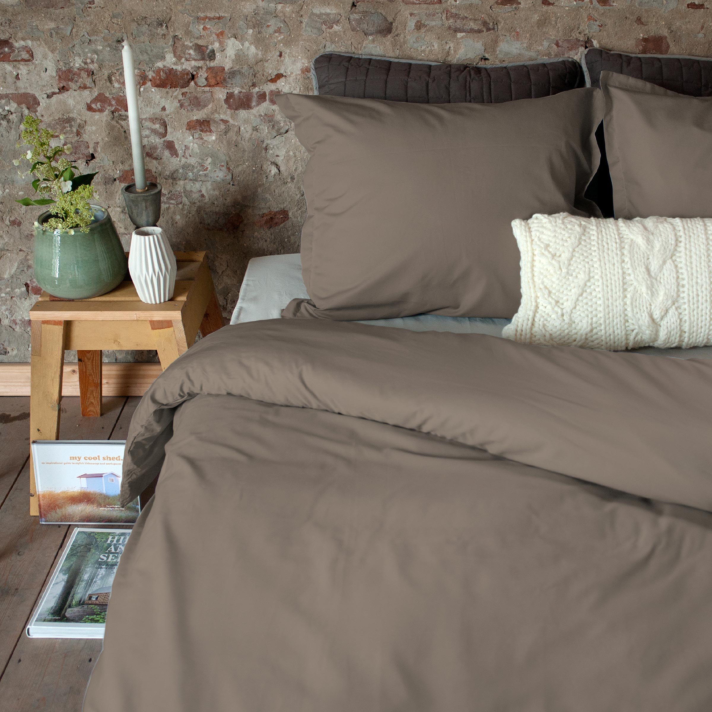 Dommelin Dekbedovertrek Set Percal 400TC Truffel Dommelin Dekbedovertrek Set Percal 400TC Truffel