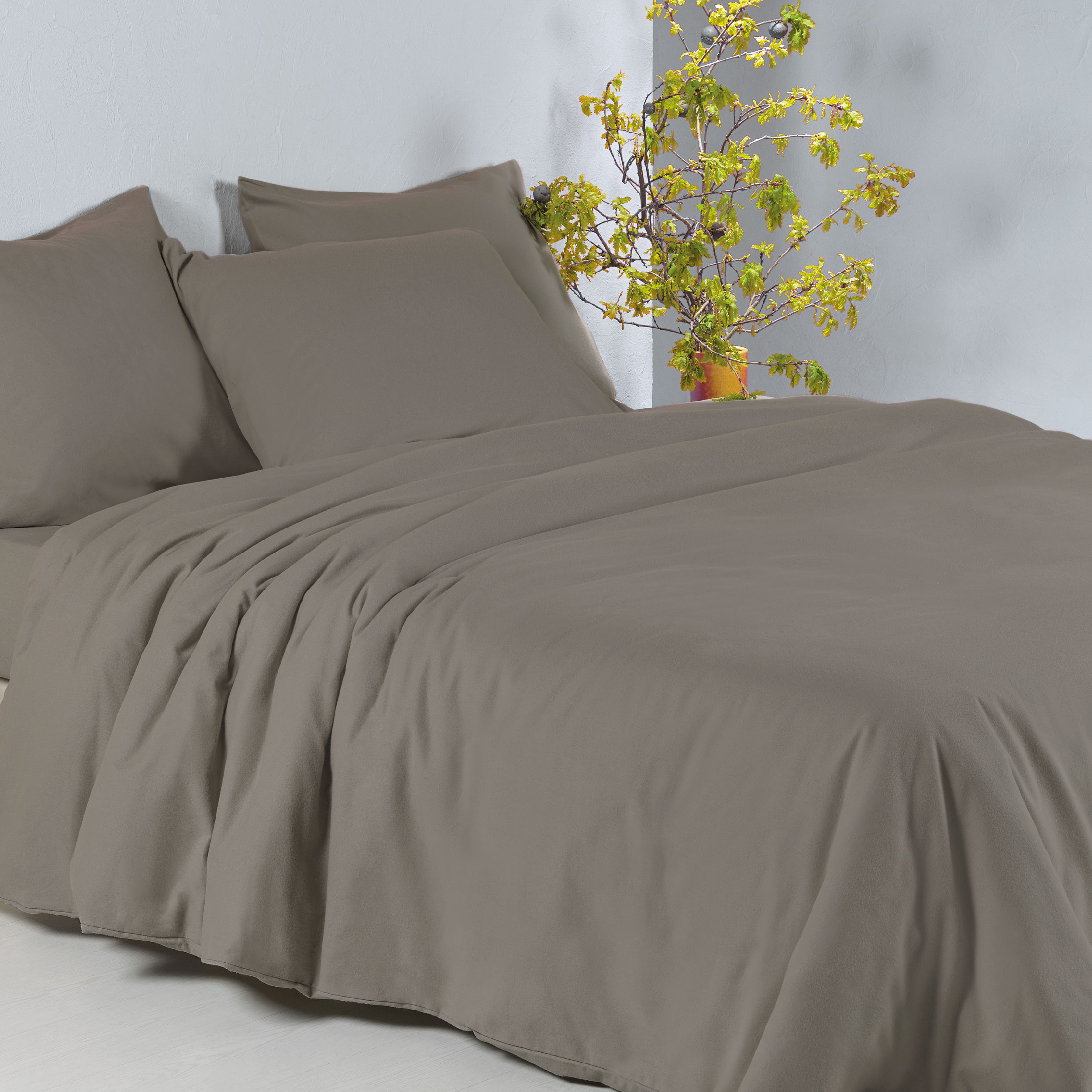Dommelin Dekbedovertrek Set Flanel Taupe Dommelin Dekbedovertrek Set Flanel Taupe