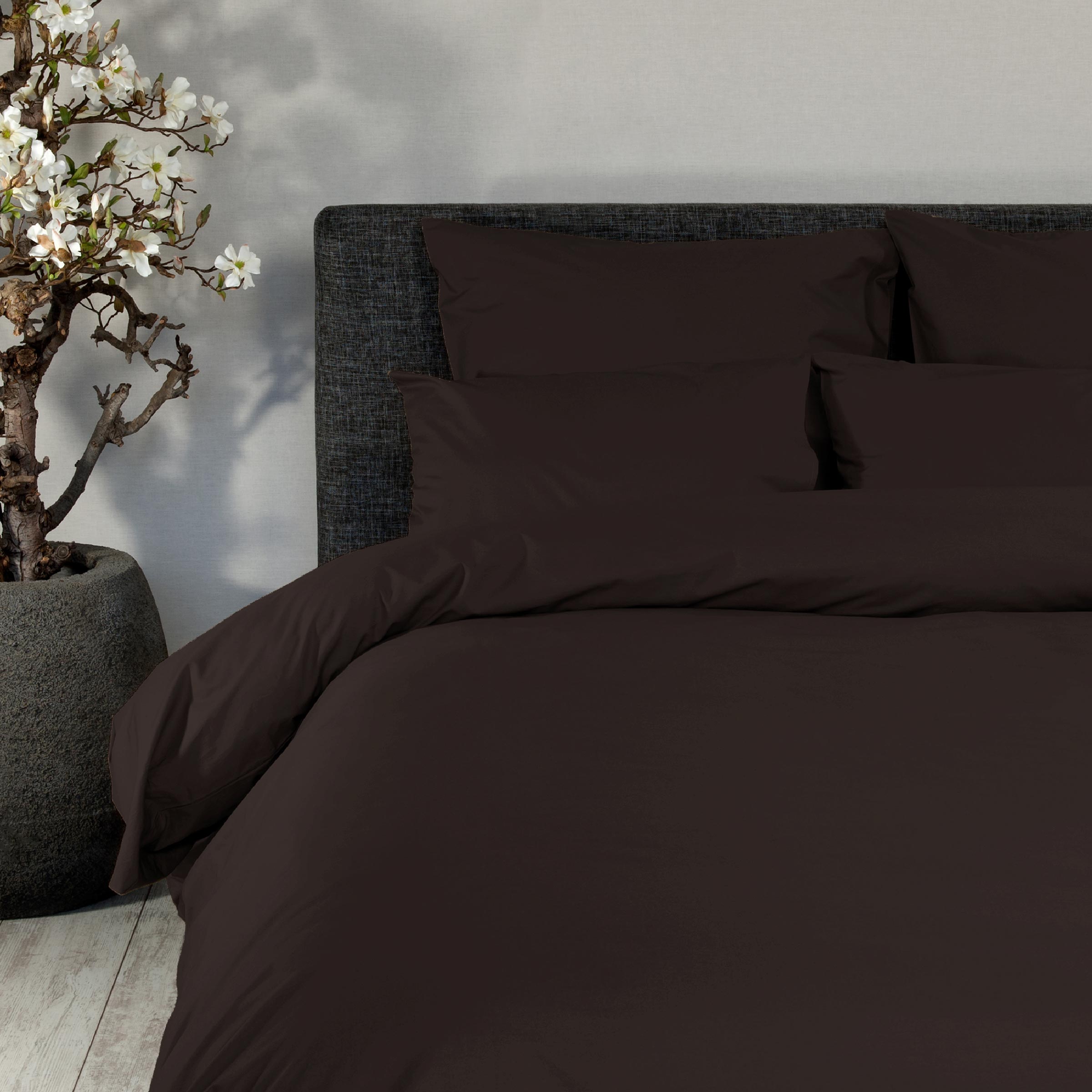 Dommelin Dekbedovertrek Set Percal 200TC Choco  Dommelin Dekbedovertrek Set Percal 200TC Choco