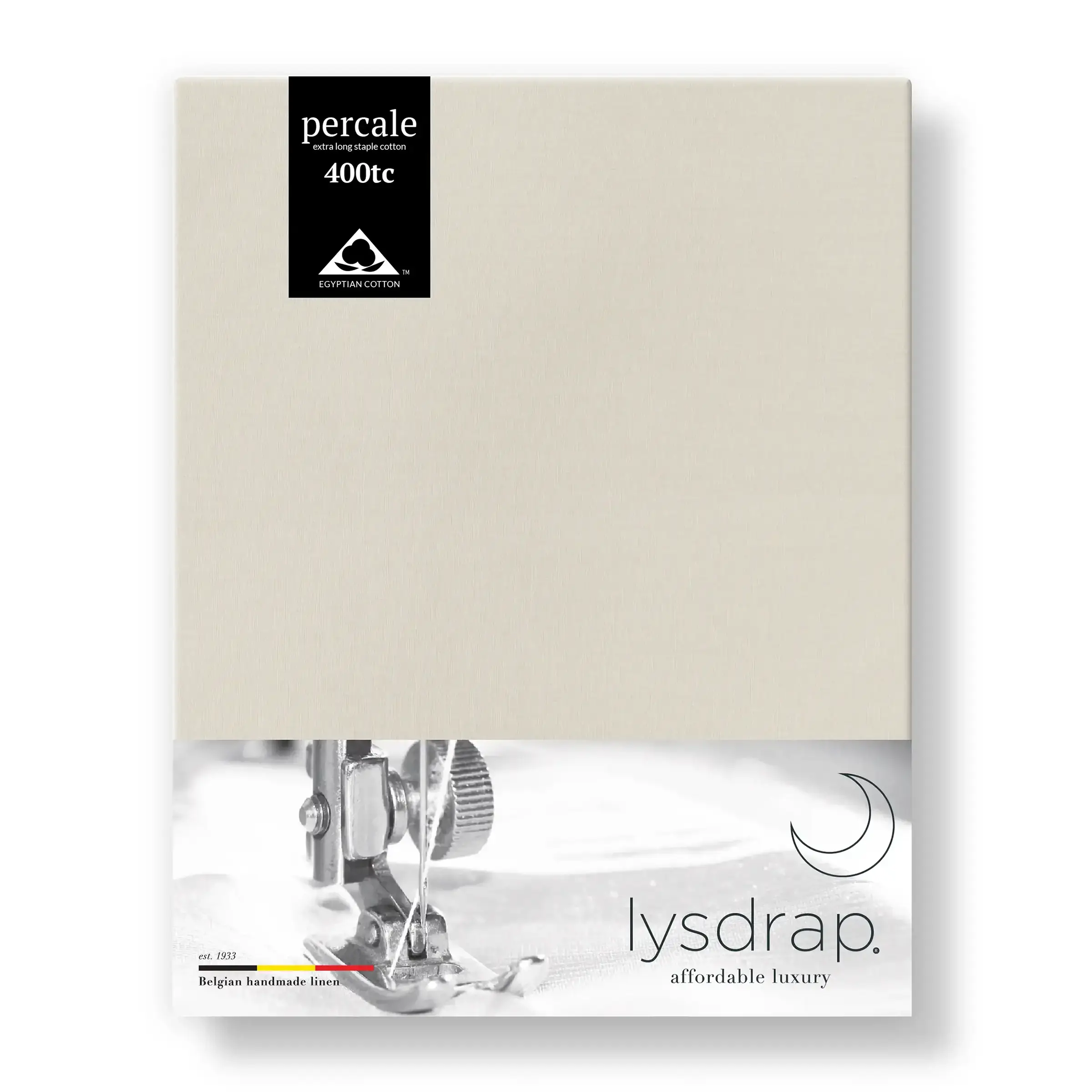 Lysdrap Topper Hoeslaken Percal 400TC Champagne
