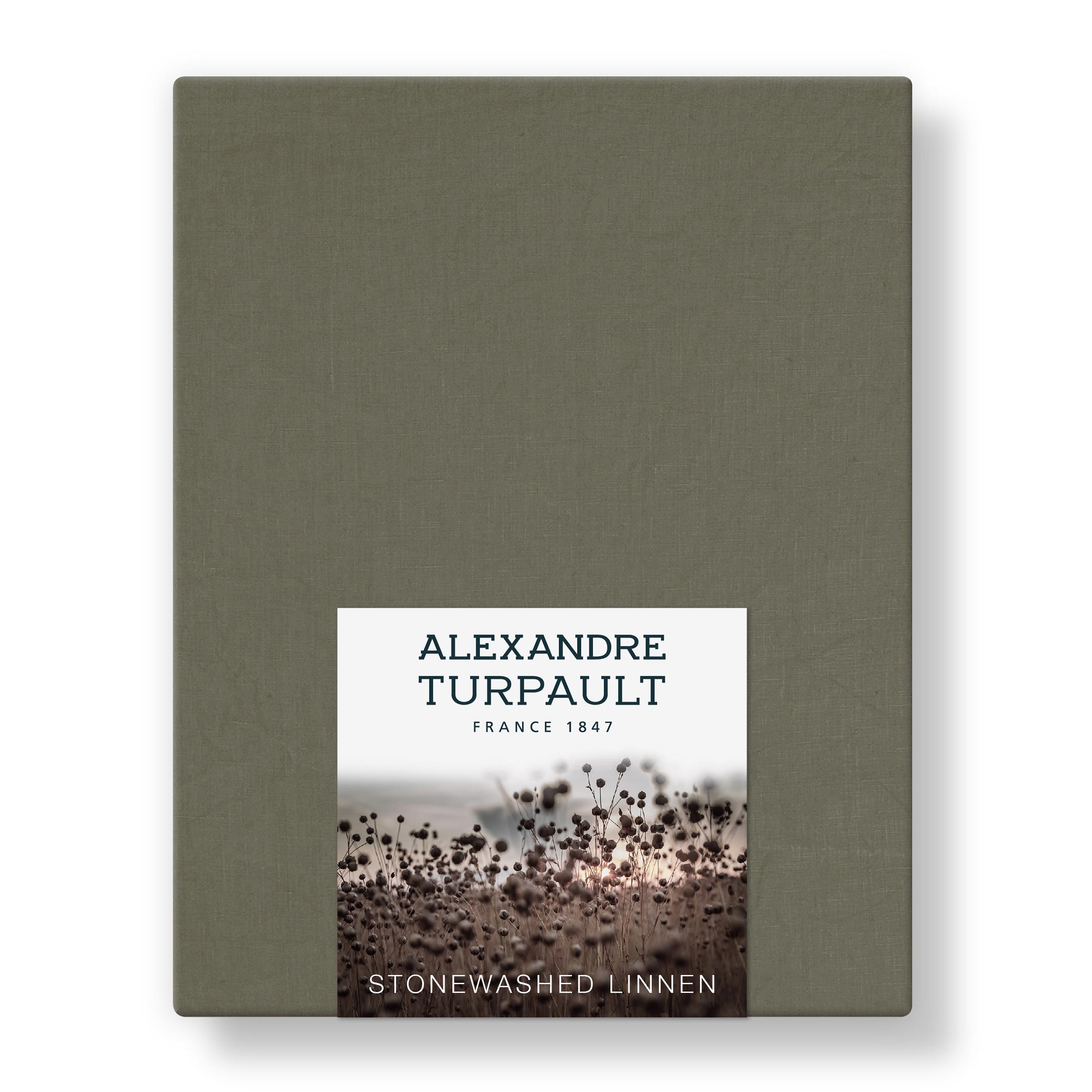 Alexandre Turpault Laken Nouvelle Vague Stonewashed Linnen Kaki 270 x 300 cm Alexandre Turpault Laken Nouvelle Vague Stonewashed Linnen Kaki 270 x 300 cm