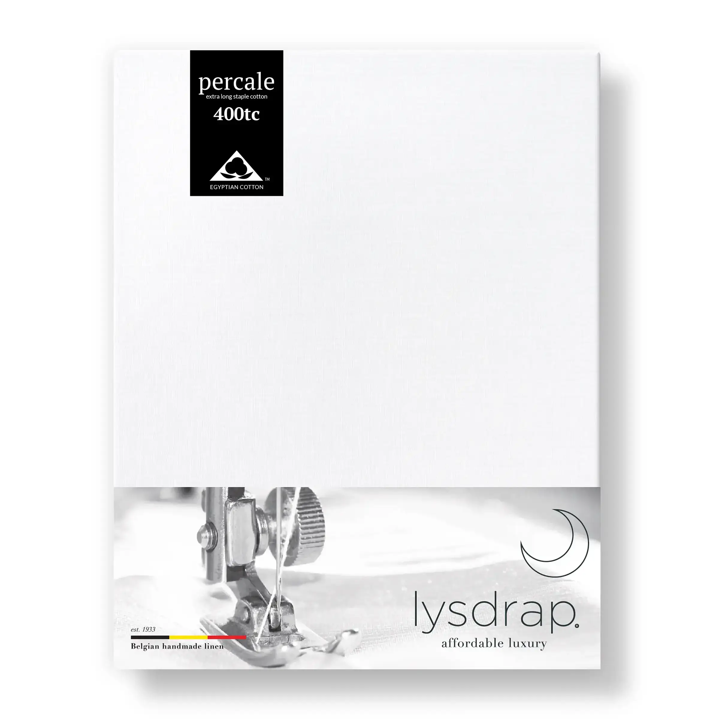Lysdrap Hoeslaken Hoge Hoek Percal 400TC Wit