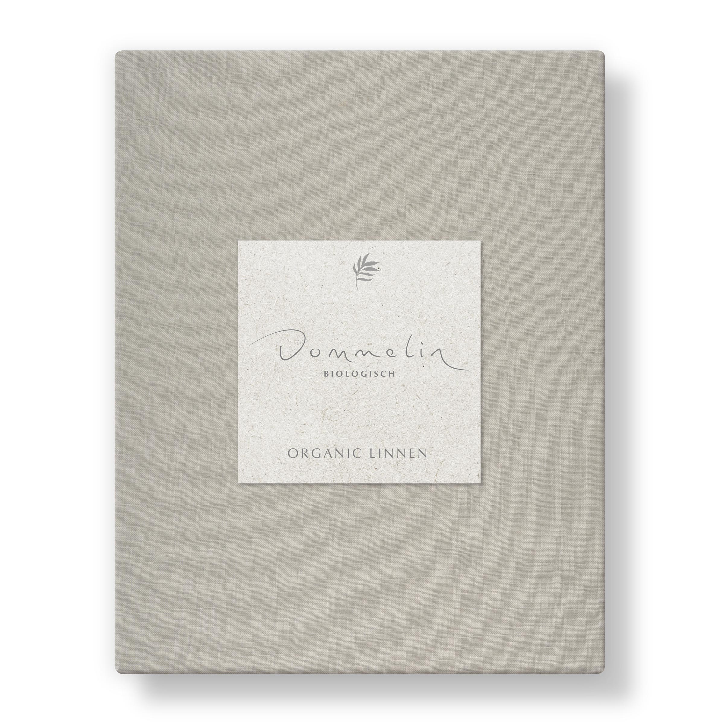Dommelin Dubbel Split Hoeslaken Organic Linnen Platinum     Dommelin Dubbel Split Hoeslaken Organic Linnen Platinum