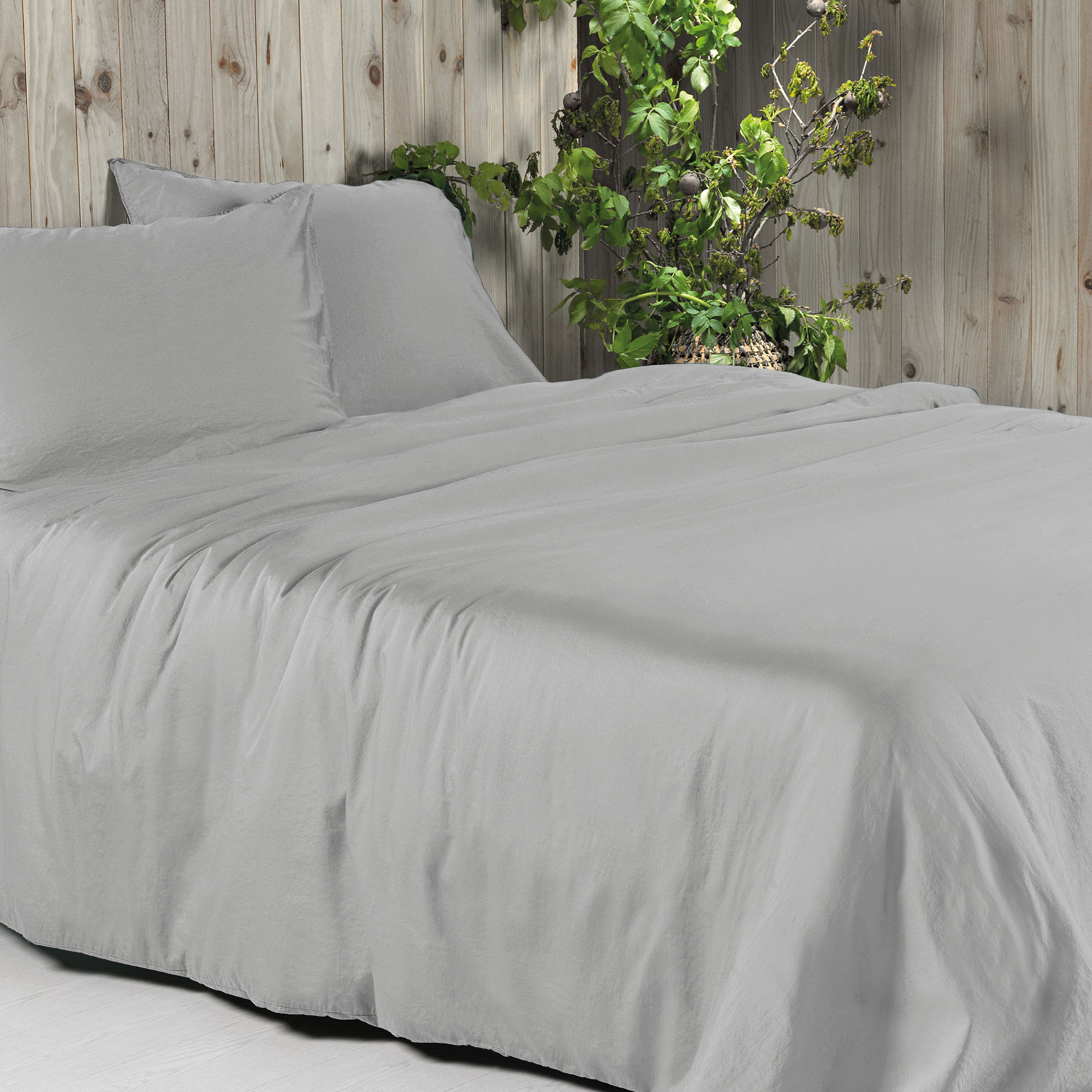 Dommelin Dekbedovertrekset Lavado Stonewashed Satijn 300TC Zilver Dommelin Dekbedovertrekset Lavado Stonewashed Satijn 300TC Zilver