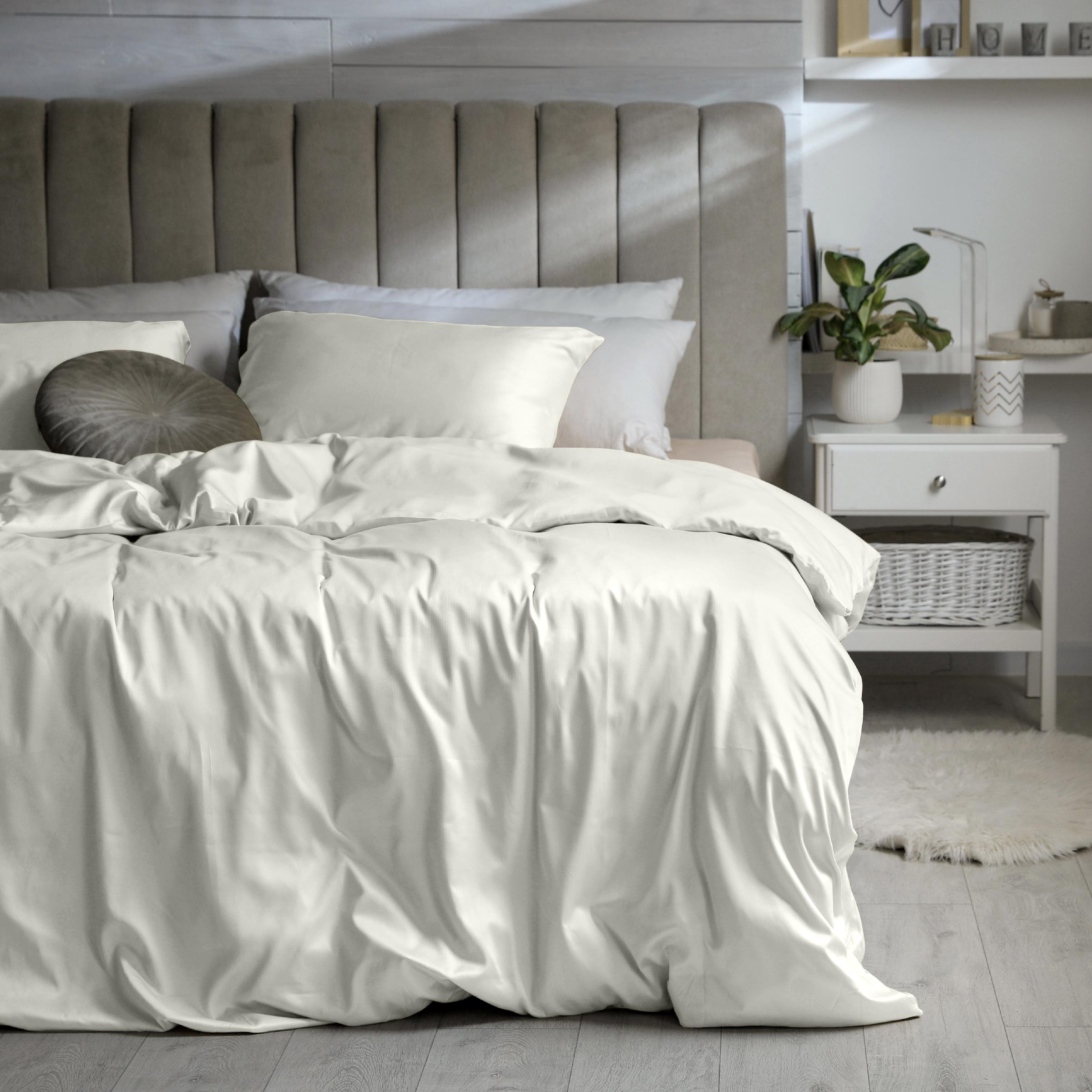 Dommelin Dekbedovertrek Set Satijn 300TC Ecru  Deken, Meubels, Bed, Kussen, Woondecoratie