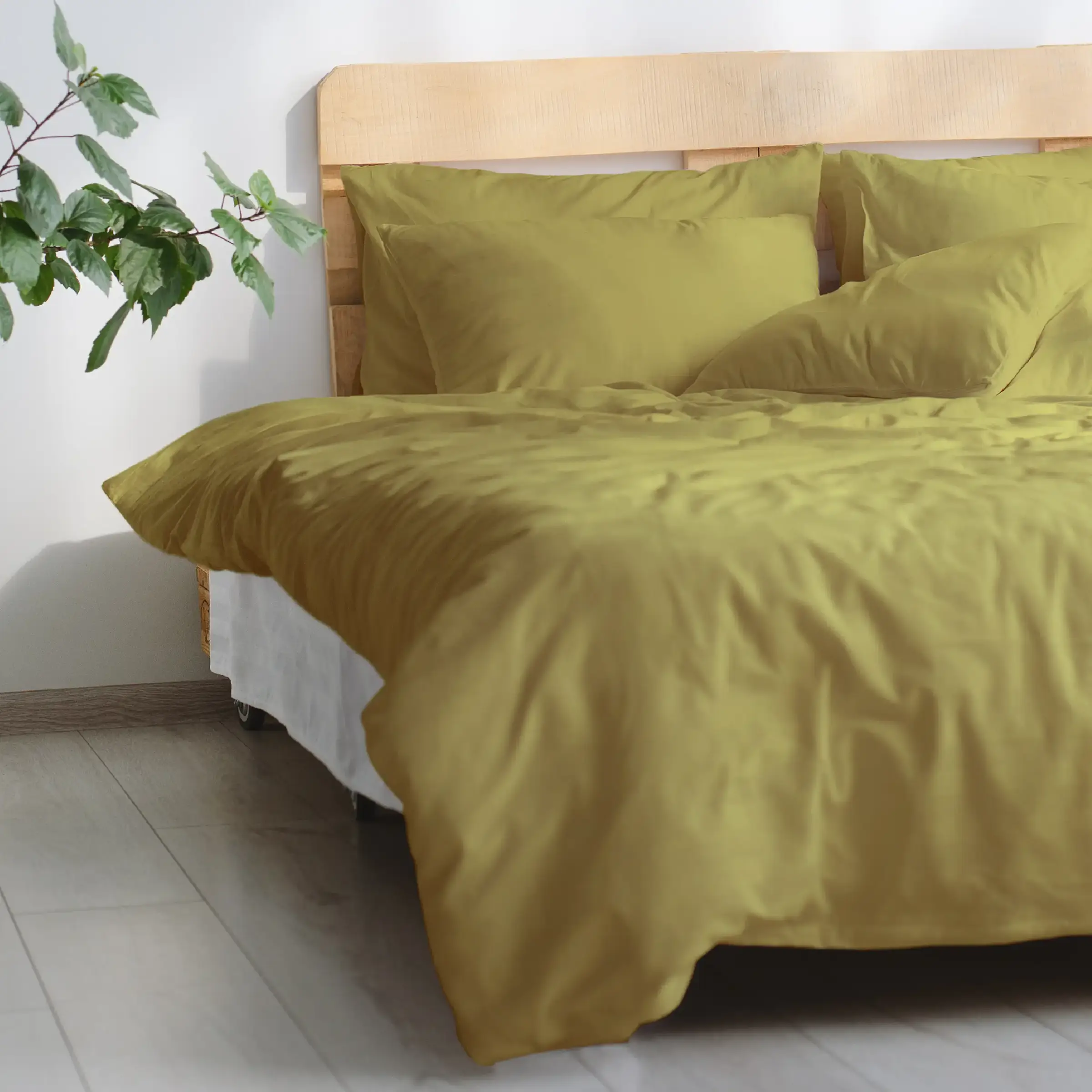 Dommelin Dekbedovertrek Katoen 180TC Mosterd