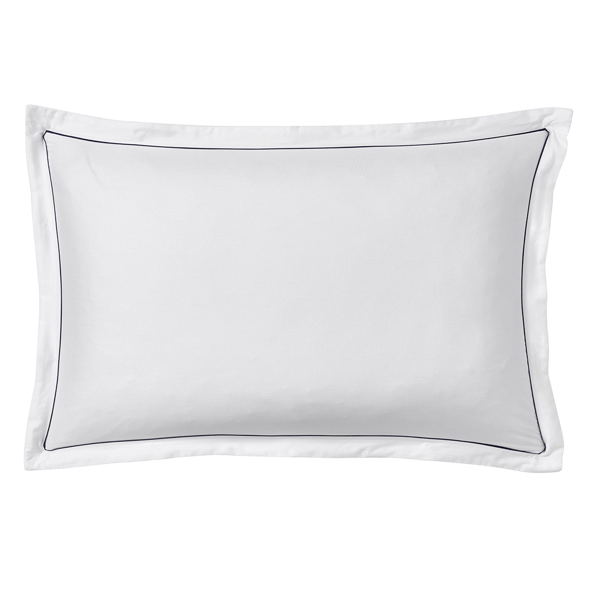 Alexandre Turpault Kussensloop Orsay Organic Jacquard Satijn 300TC Wit - Marine Alexandre Turpault Kussensloop Orsay Organic Jacquard Satijn 300TC Wit - Marine