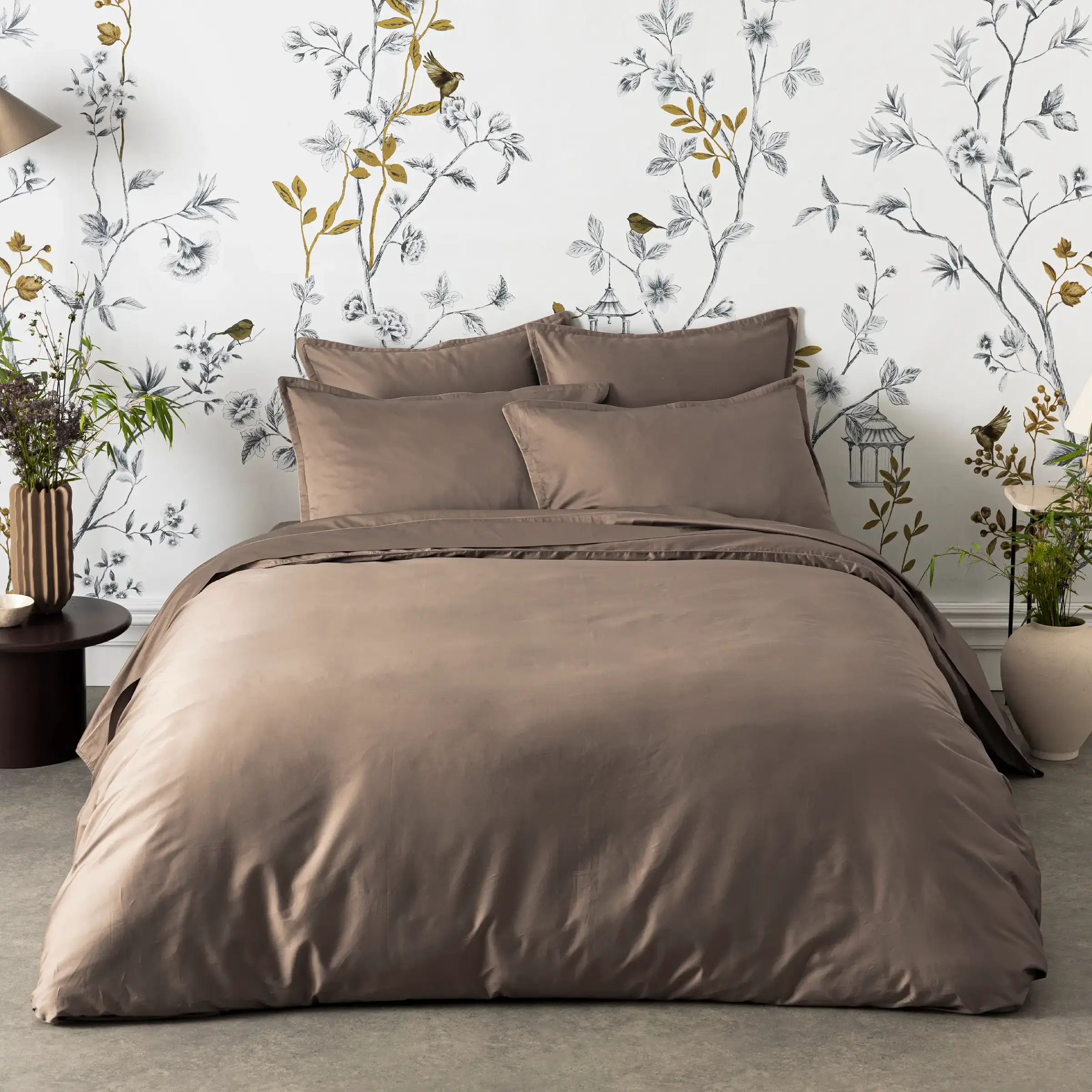 Alexandre Turpault Dekbedovertrek Set Teophile Organic Satijn 300TC Deer Brown Alexandre Turpault Dekbedovertrek Set Teophile Organic Satijn 300TC Deer Brown