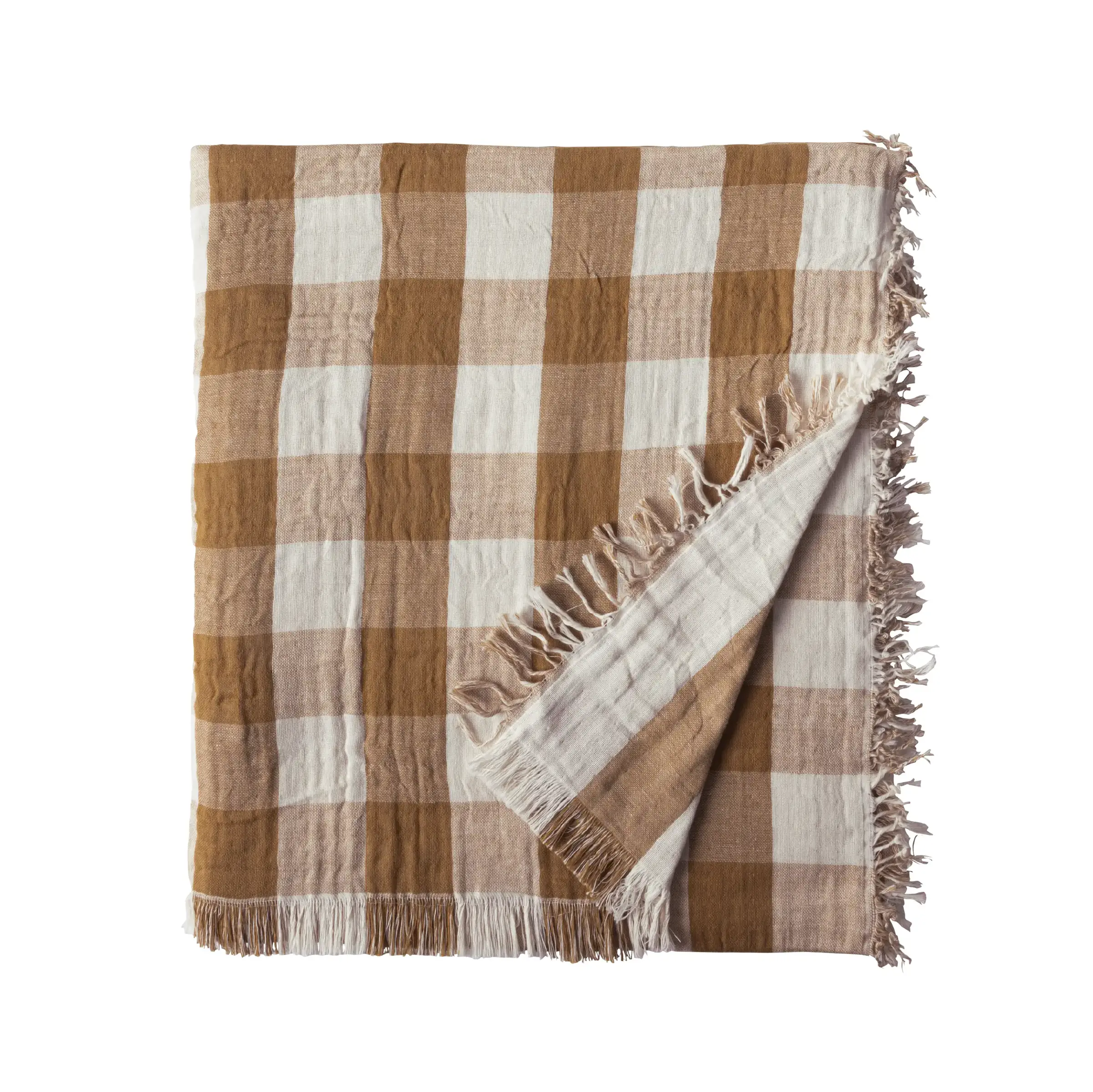 Essix Plaid Daisy Stonewashed Katoengaas Ocre 130 x 170 cm Essix Plaid Daisy Stonewashed Katoengaas Ocre 130 x 170 cm