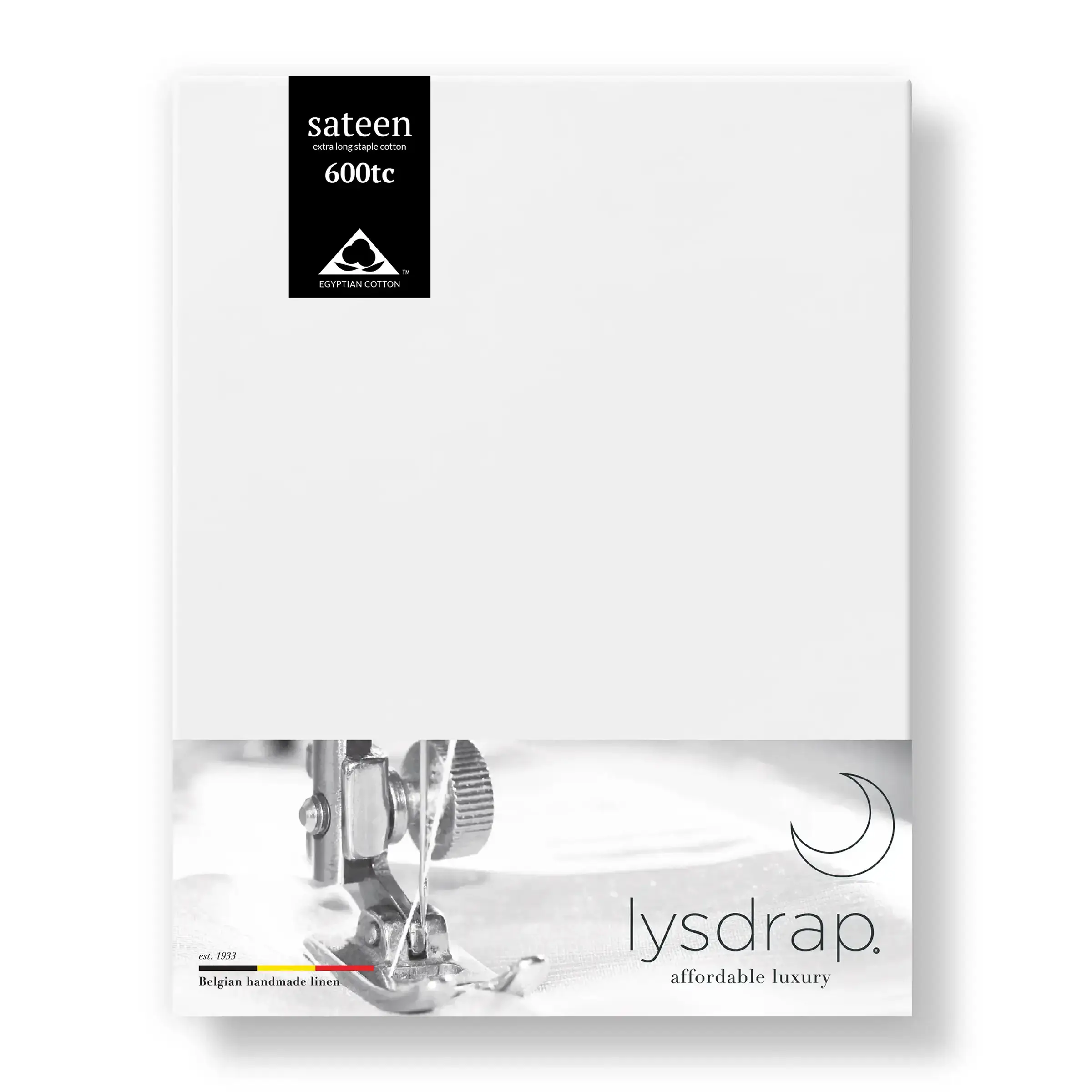 Lysdrap Hoeslaken Satijn 600TC Wit