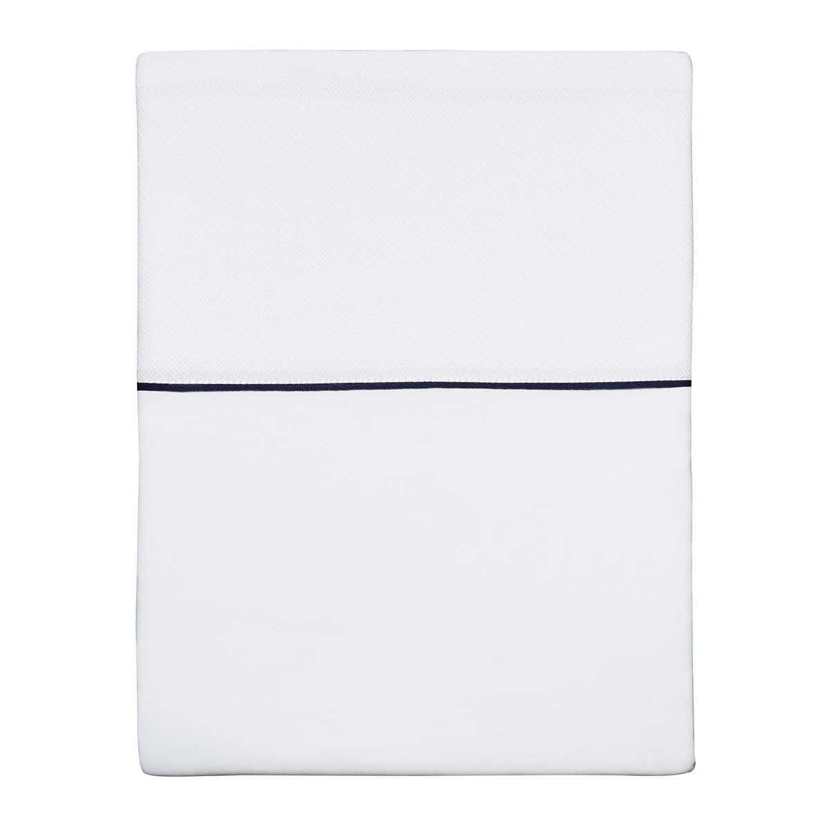 Alexandre Turpault Laken Orsay Organic Jacquard Satijn 300TC Wit - Marine Alexandre Turpault Laken Orsay Organic Jacquard Satijn 300TC Wit - Marine