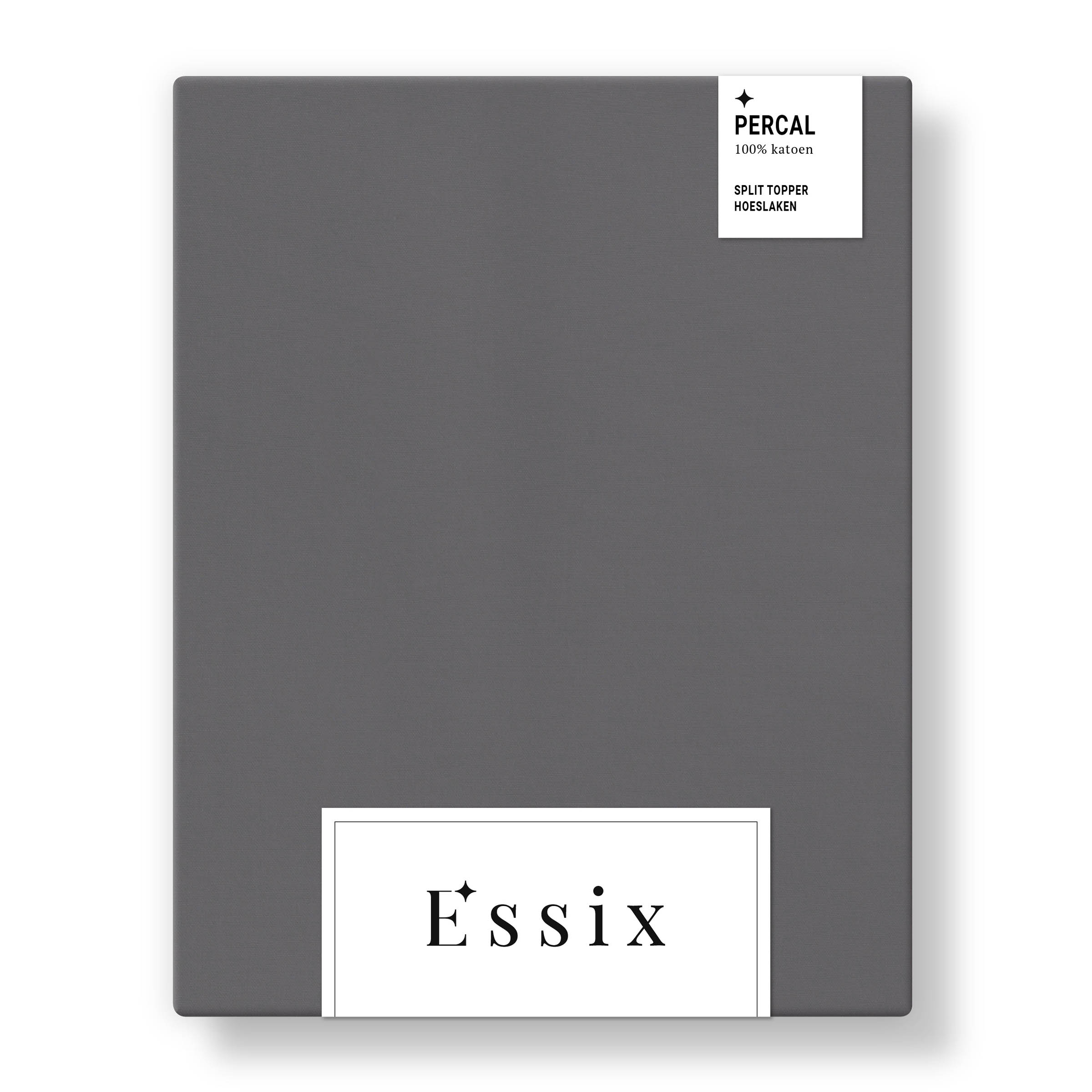 Essix Split Topper Hoeslaken Premiere Percal 200TC Basalt