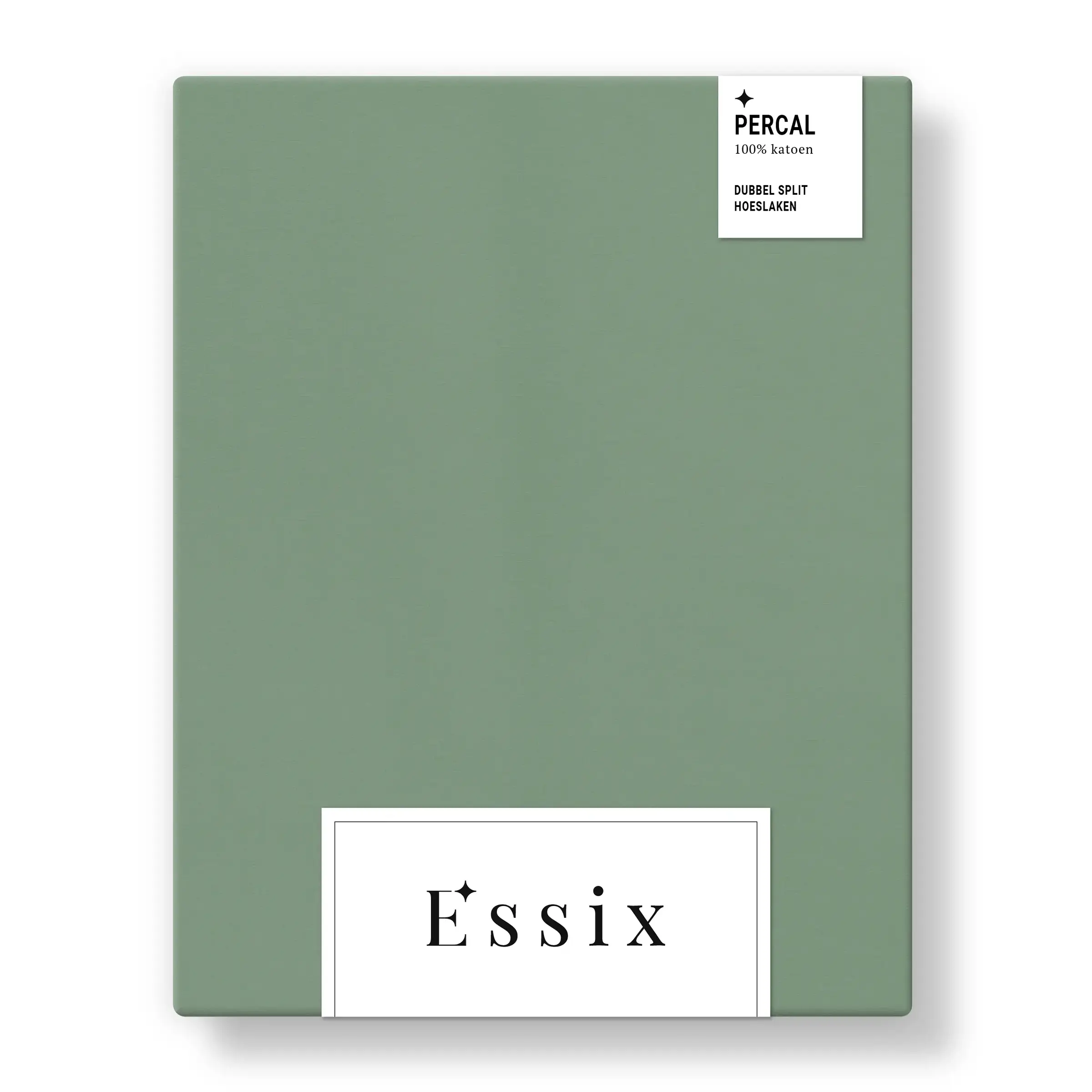 Essix Dubbel Split Hoeslaken Premiere Percal 200TC Sauge Essix Dubbel Split Hoeslaken Premiere Percal 200TC Sauge