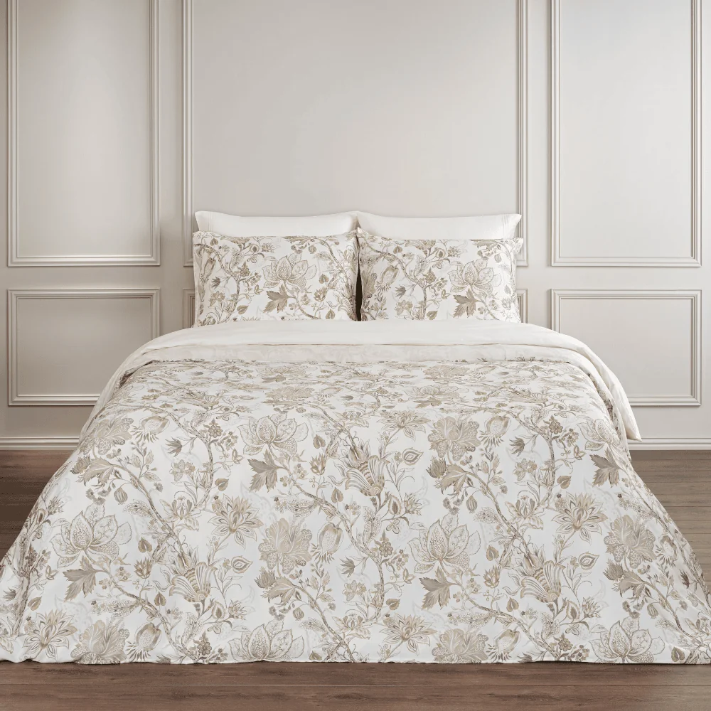 Dommelin Dekbedovertrekset Bacio Tencel Satijn 300TC, bed, duvet, beddengoed, bloemig, neutraal