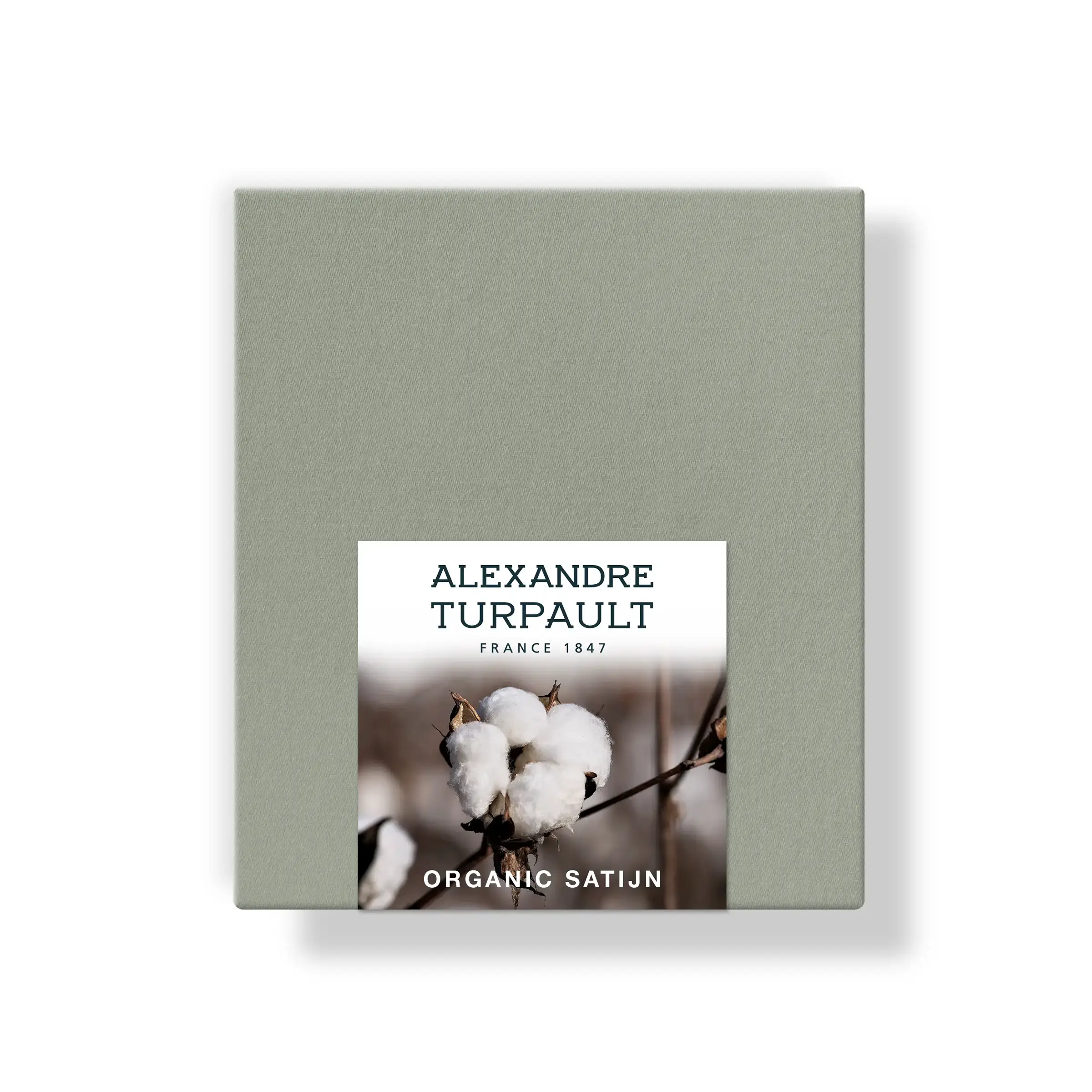 Alexandre Turpault Kussensloop Teophile Organic Satijn 300TC Linden Green Alexandre Turpault Kussensloop Teophile Organic Satijn 300TC Linden Green