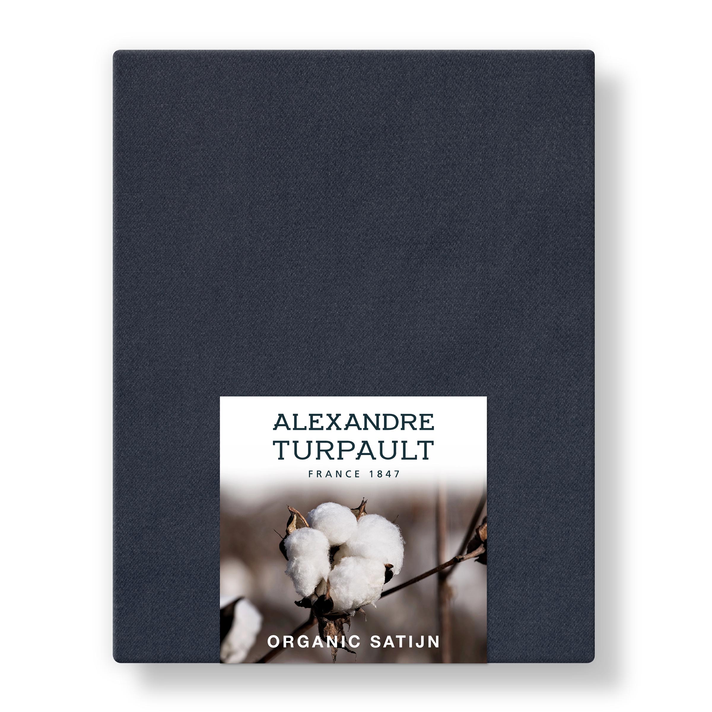 Alexandre Turpault Hoeslaken Teophile Organic Satijn Marine 200 x 200 cm H30 Alexandre Turpault Hoeslaken Teophile Organic Satijn Marine 200 x 200 cm H30