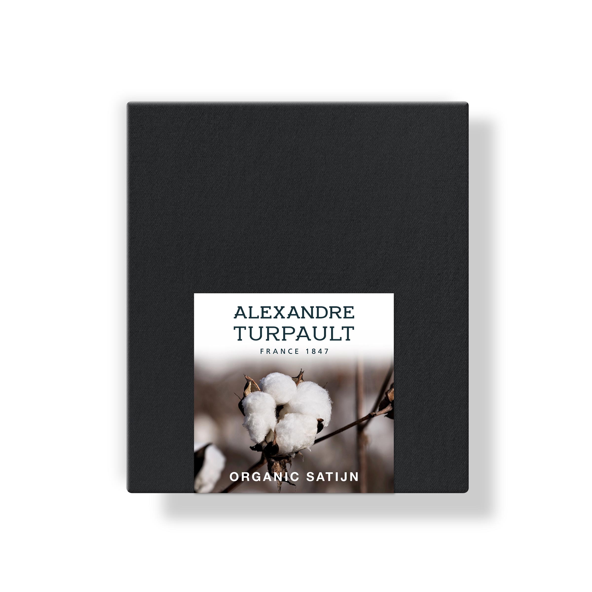 Alexandre Turpault Kussensloop Teophile Organic Satijn 300TC Off Black Alexandre Turpault Kussensloop Teophile Organic Satijn 300TC Off Black