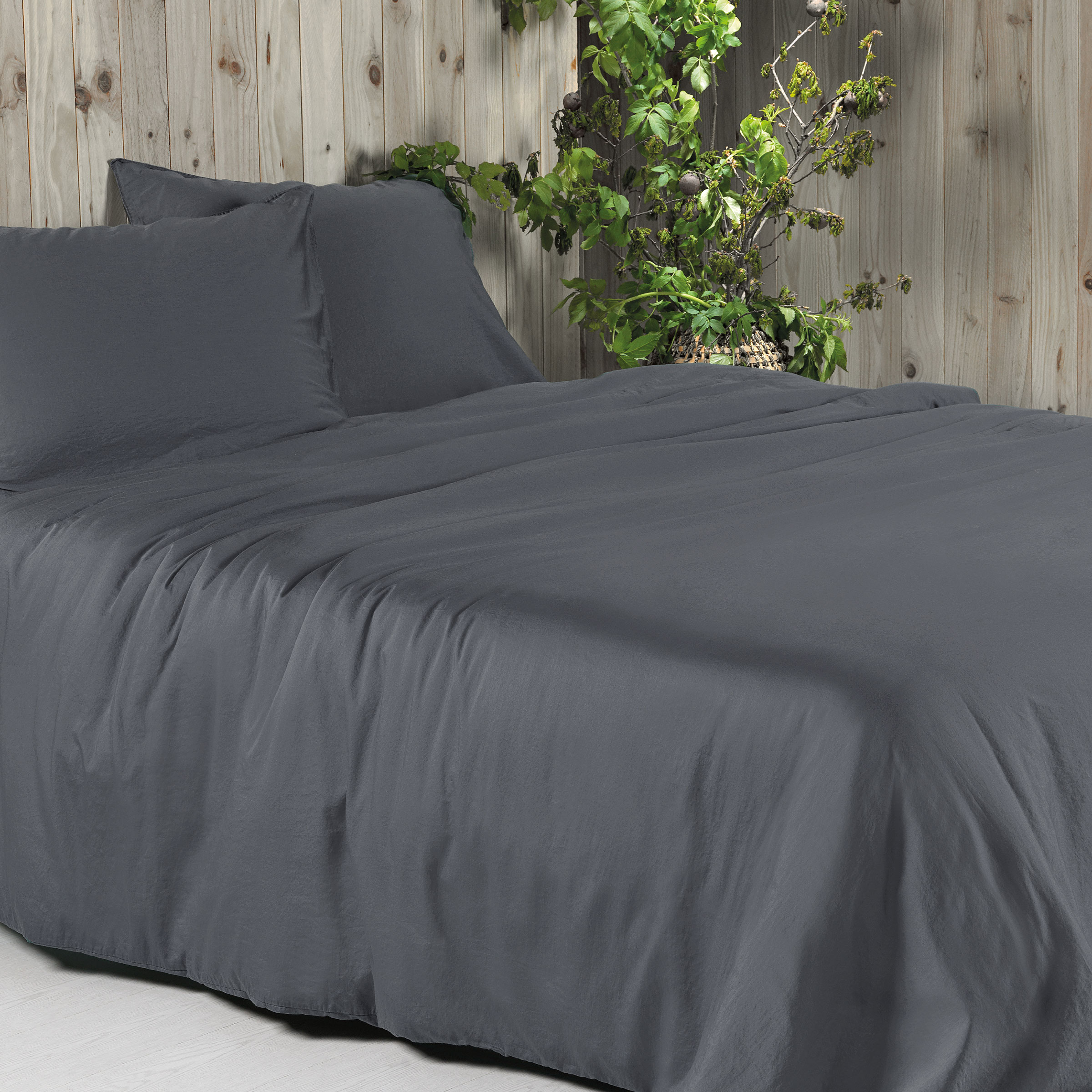 Dommelin Dekbedovertrekset Lavado Stonewashed Satijn 300TC Olifantgrijs Dommelin Dekbedovertrekset Lavado Stonewashed Satijn 300TC Olifantgrijs