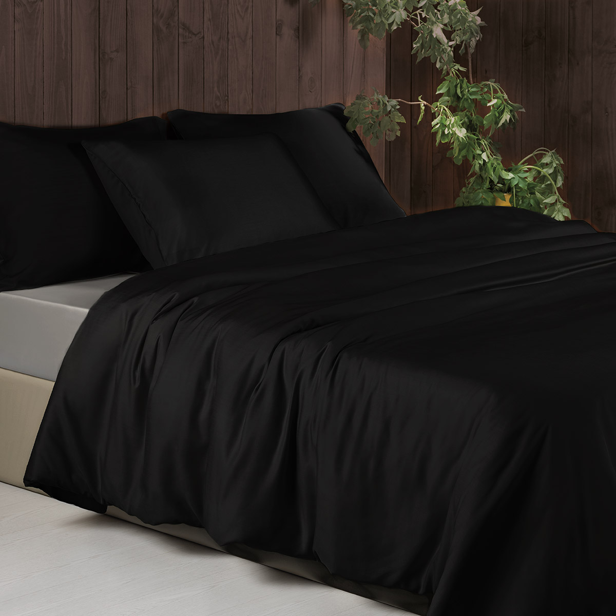 Dommelin Dekbedovertrekset Madeira Micromodal 300TC Zwart Dommelin Dekbedovertrekset Madeira Micromodal 300TC Zwart