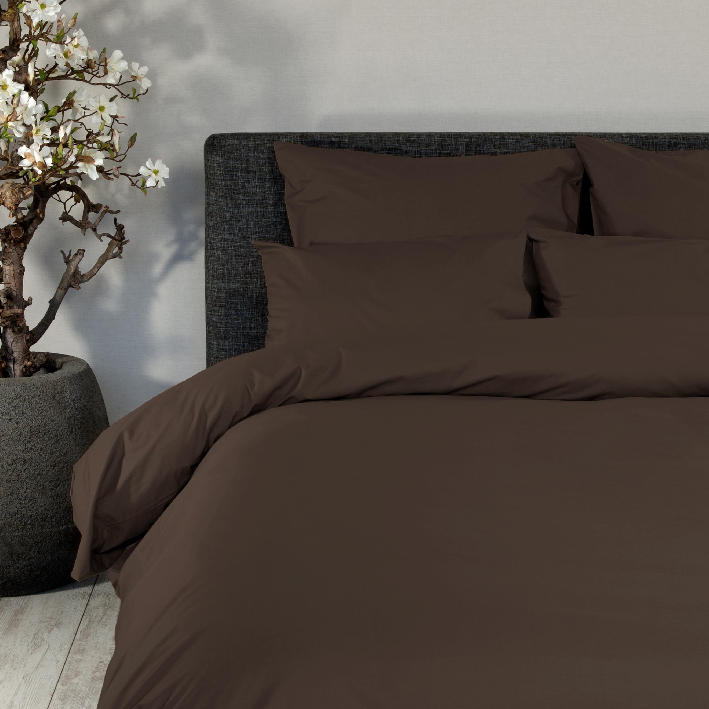 Dommelin Dekbedovertrek Set Percal 200TC Bruin  Dommelin Dekbedovertrek Set Percal 200TC Bruin