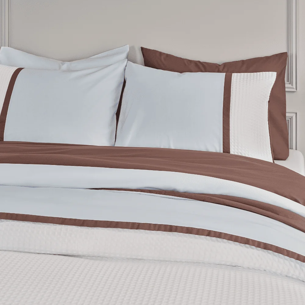Dommelin Kussensloop Bari Percal 200TC IJsblauw - Fossil, bed, beddengoed, dekbed, kussen, linnen