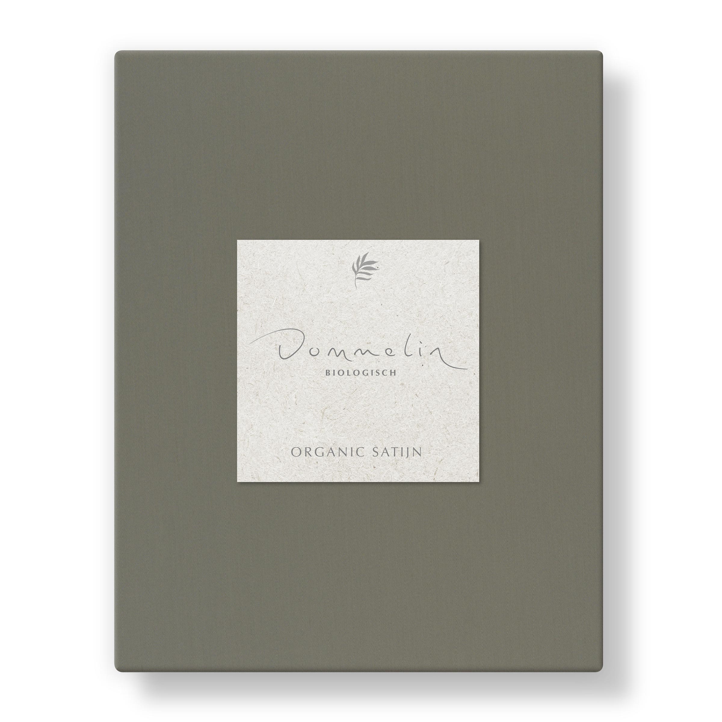 Dommelin Dubbel Split Hoeslaken Hoge Hoek Organic Satijn 300TC Boomschors   