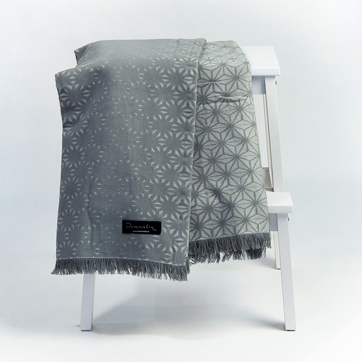 Dommelin Plaid Stella Katoen Groengrijs