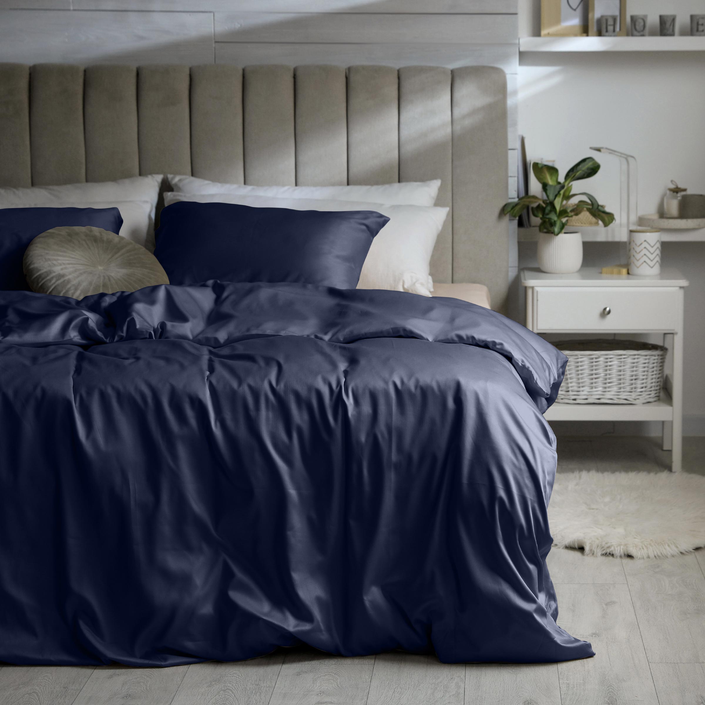 Dommelin Dekbedovertrek Set Satijn 300TC Navy  Dommelin Dekbedovertrek Set Satijn 300TC Navy