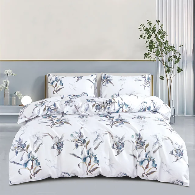 Dommelin Dekbedovertrekset Iris Satijn 300TC, beddengoed, duvet, comforter, bloemig, wit