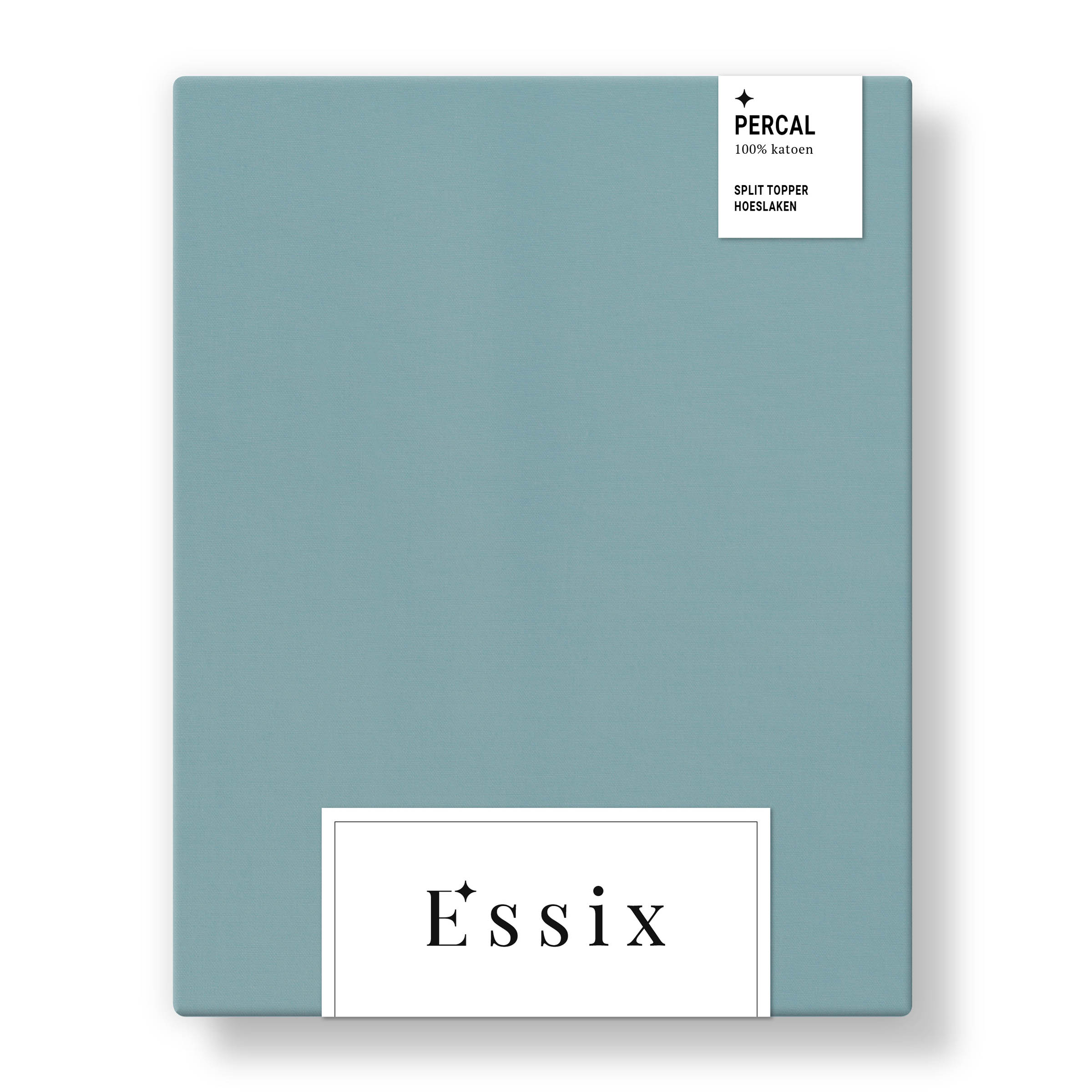 Essix Split Topper Hoeslaken Premiere Percal 200TC Bleu Glacier